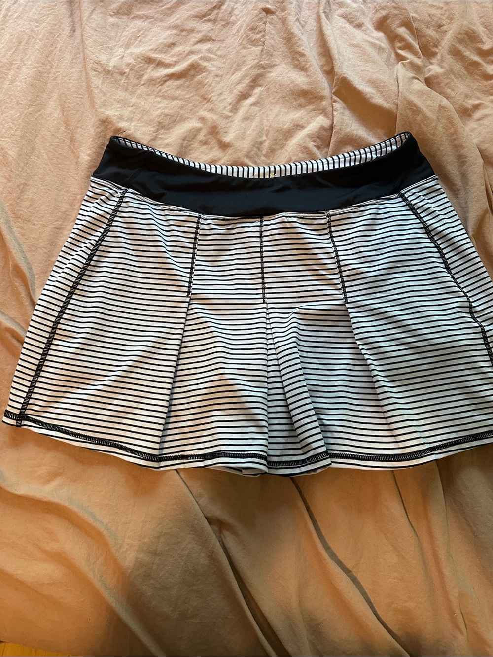 Kyodan Black and White Striped Skater Skirt